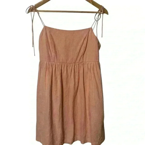 Altar’d State Women’s size Large Sleeveless pink Dress/ pockets/ tie straps/ zip - Picture 3 of 12